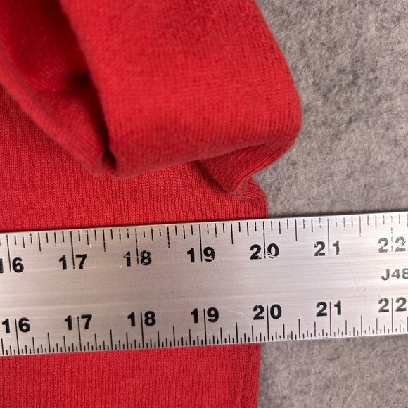 Talbots Sweater Women's Large Red Cashmere Blend Pullover Tie Cuff Preppy Casual - Picture 7 of 10